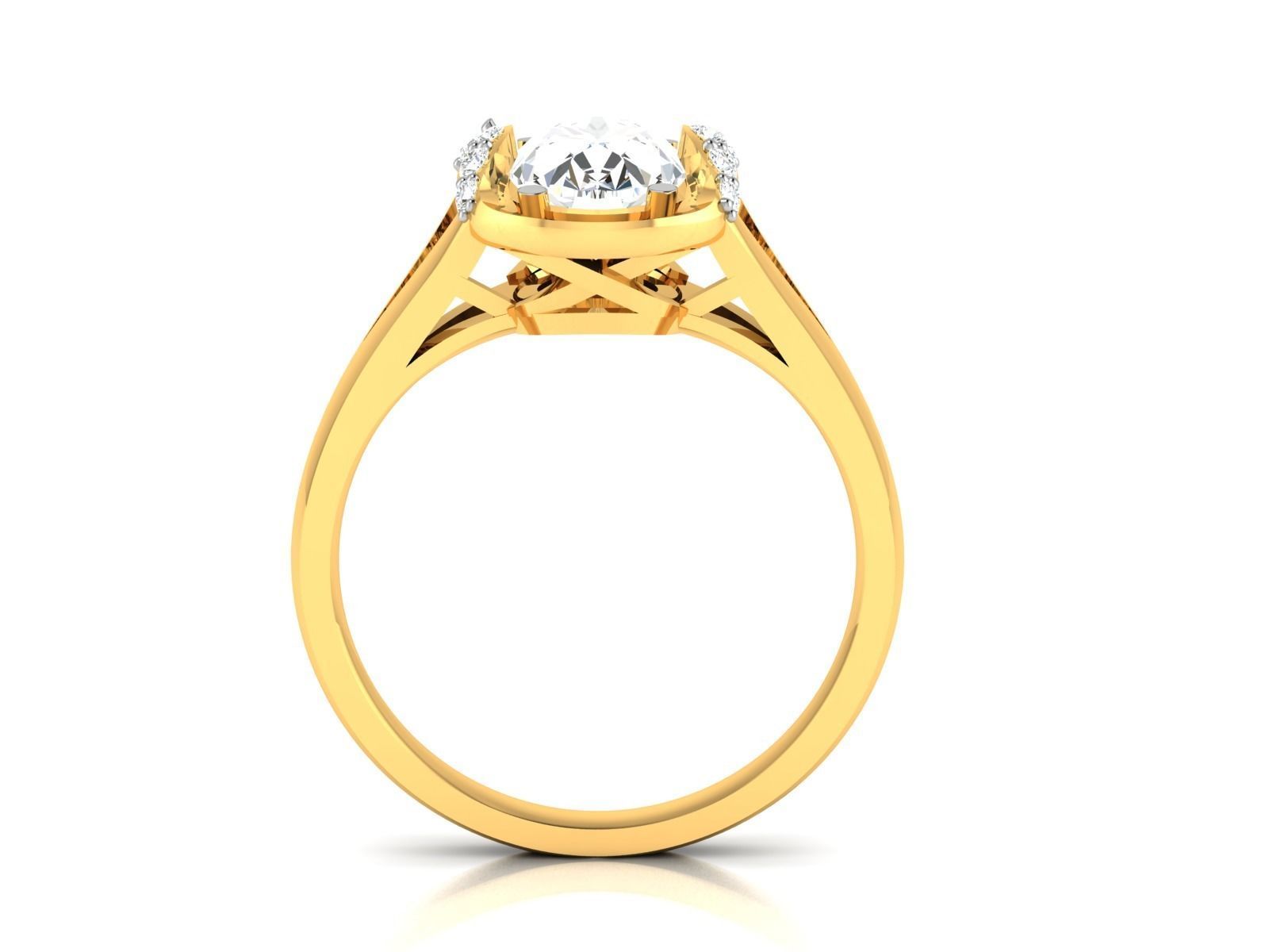 Women solitaire ring 3dm stl render detail 3D print model 3D print model_2