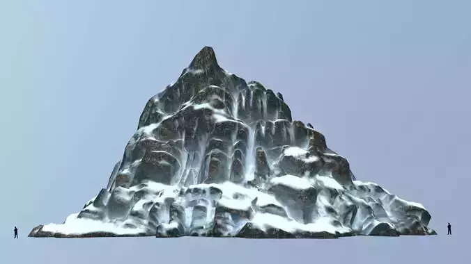 Mountain snowy Low-poly 3D model