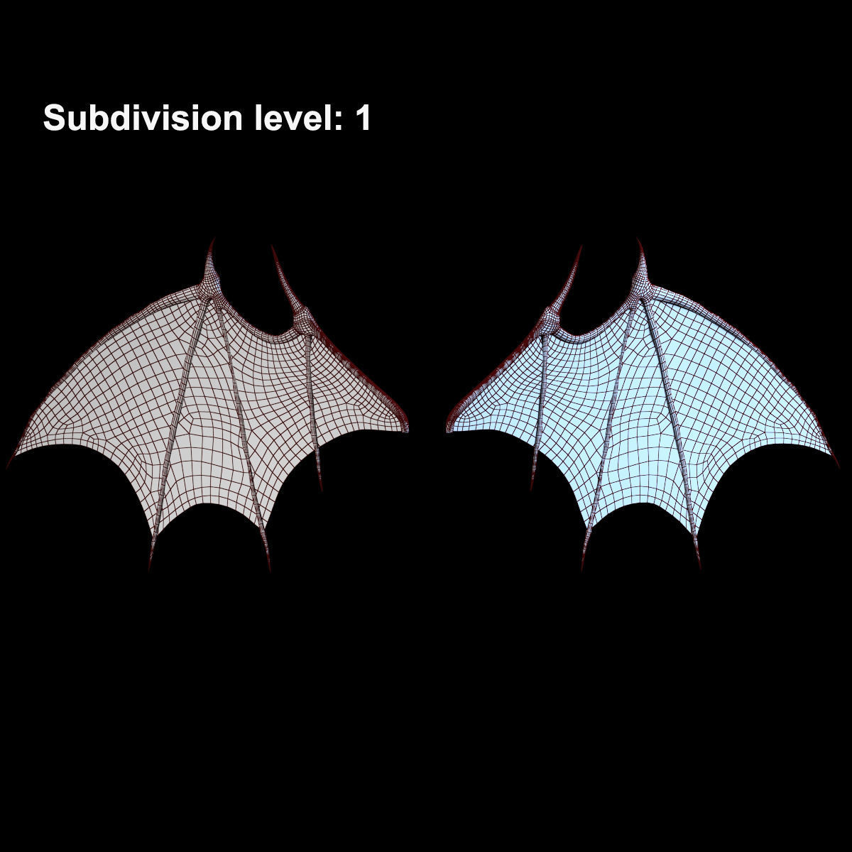 Succubus female demon with wings Low-poly 3D model_30