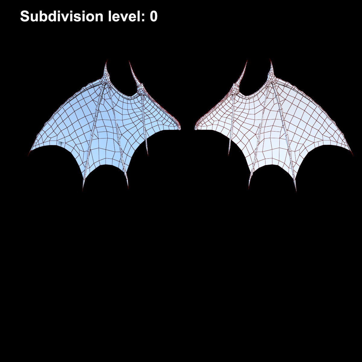 Succubus female demon with wings Low-poly 3D model_23