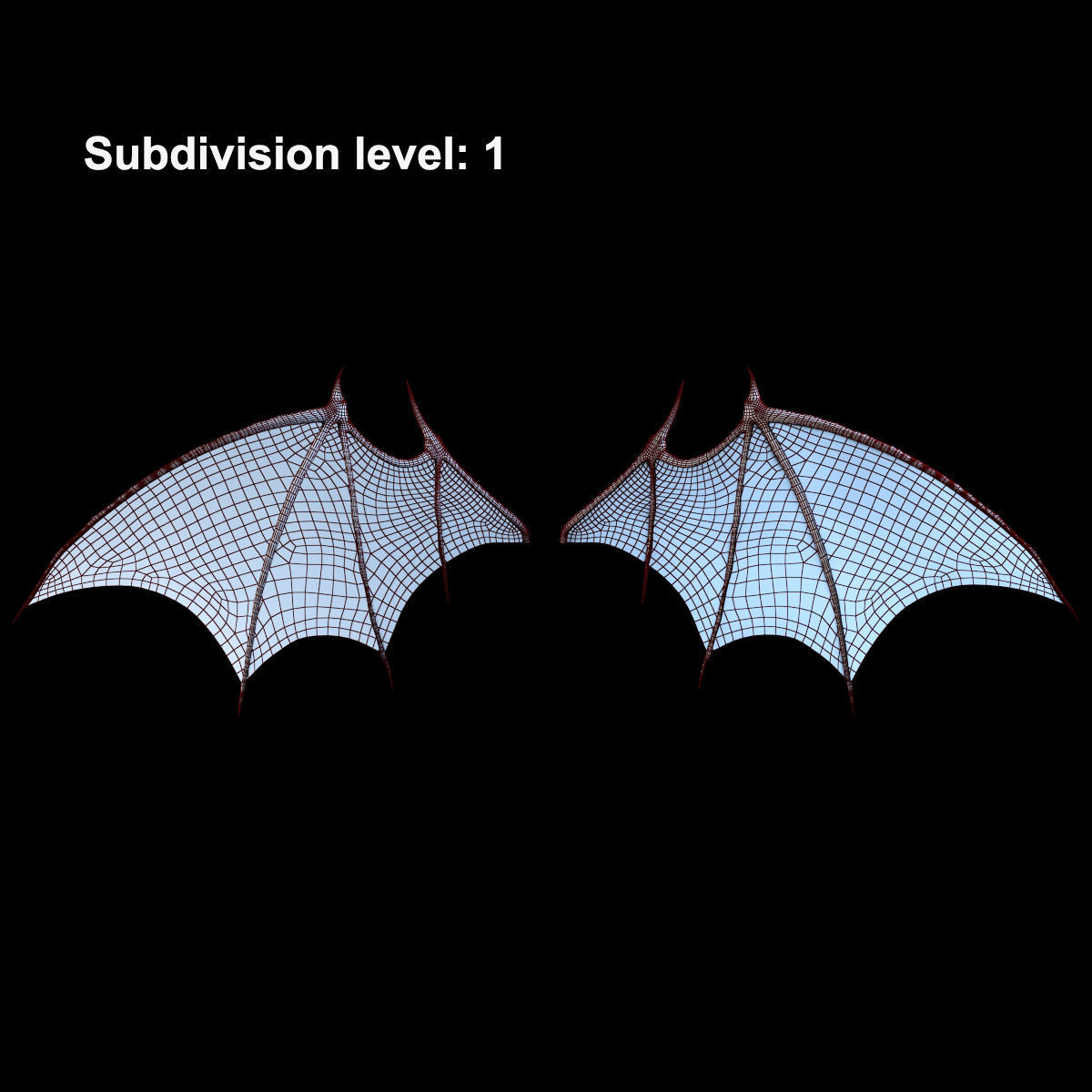 Succubus female demon with wings Low-poly 3D model_31