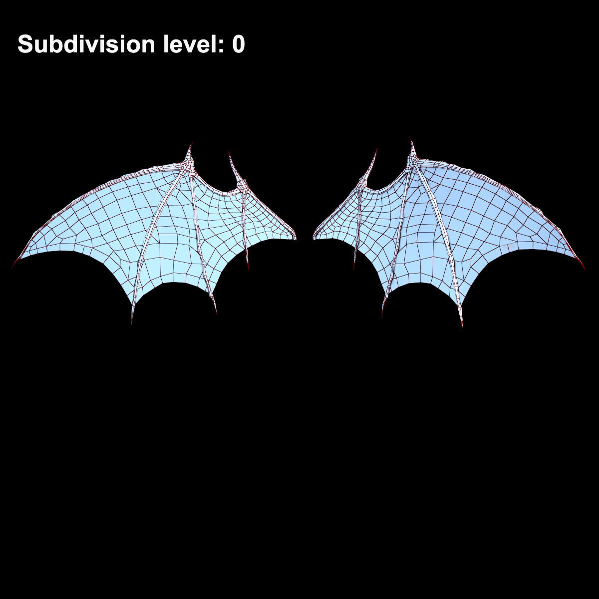 Succubus female demon with wings Low-poly 3D model_24