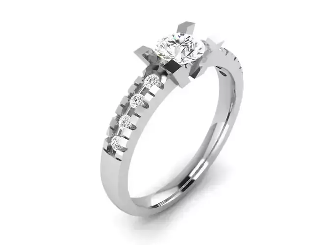 Women solitaire ring 3dm stl render detail 3D print model