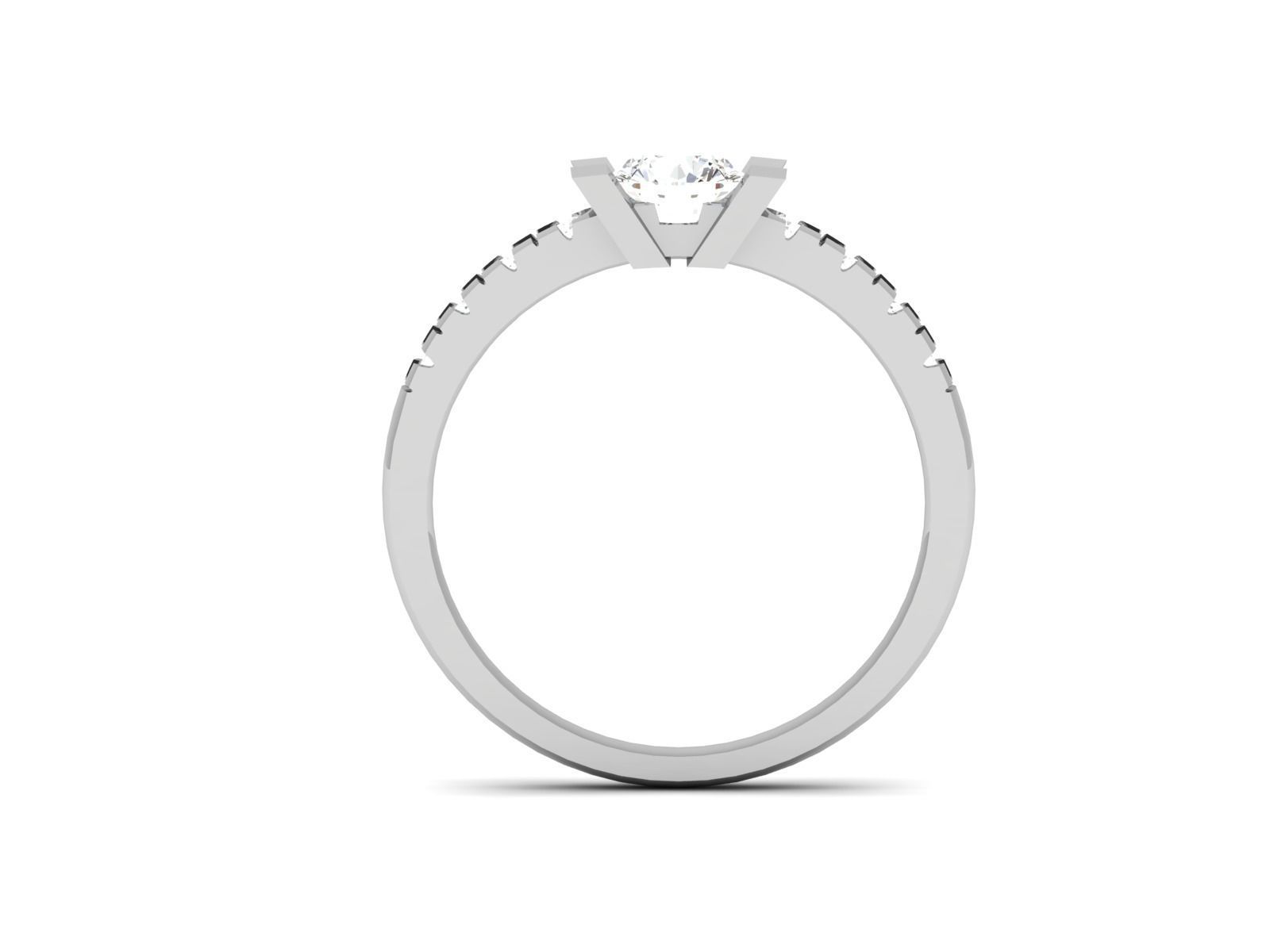 Women solitaire ring 3dm stl render detail 3D print model 3D print model_4
