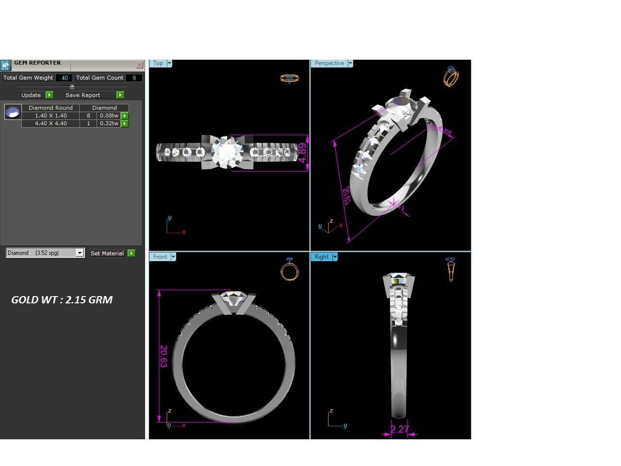 Women solitaire ring 3dm stl render detail 3D print model 3D print model_1