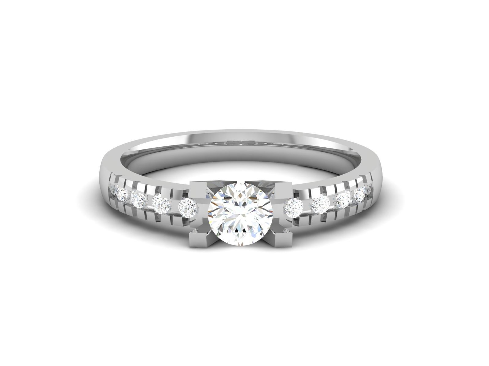 Women solitaire ring 3dm stl render detail 3D print model 3D print model_8