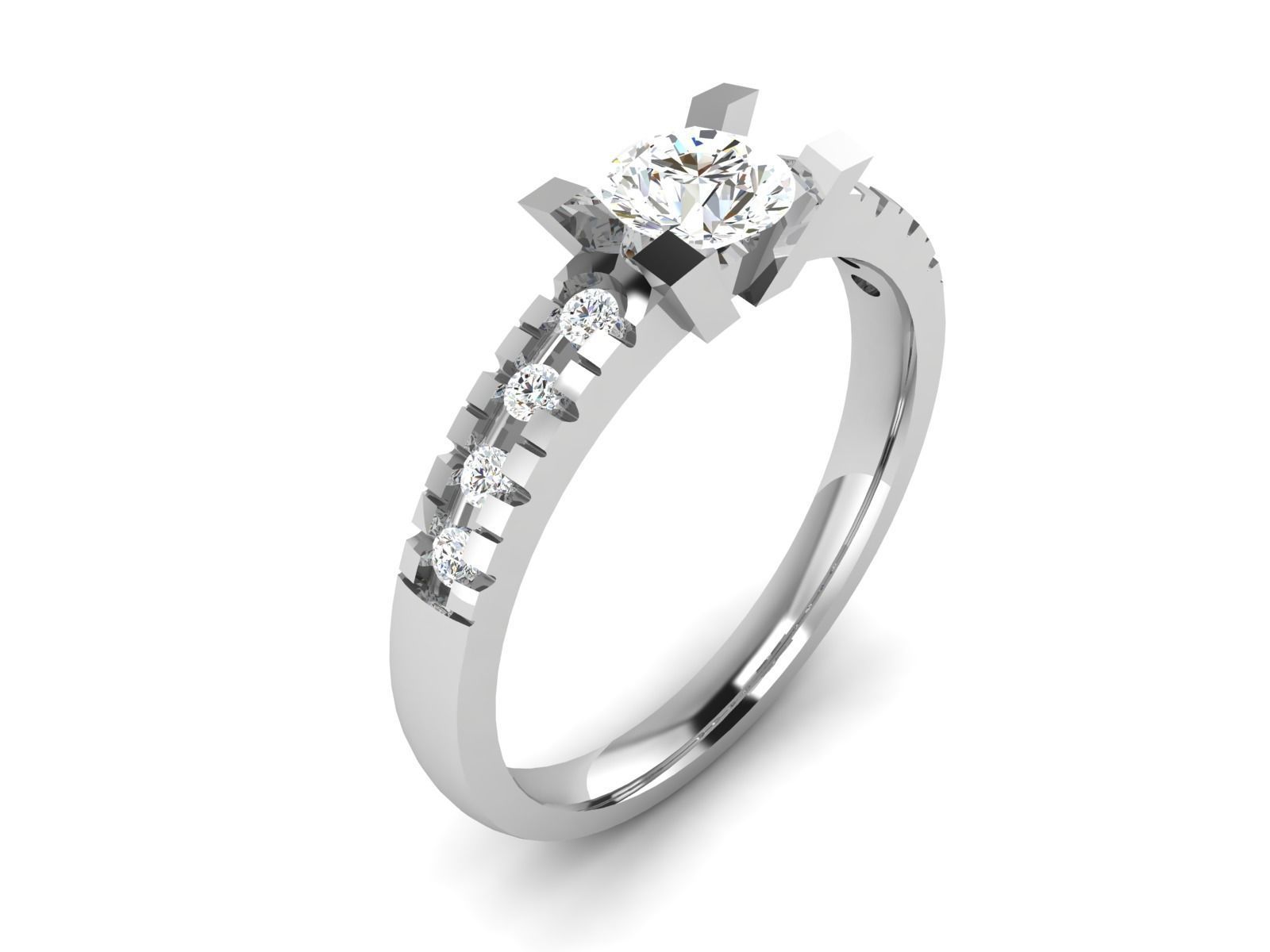 Women solitaire ring 3dm stl render detail 3D print model 3D print model_2