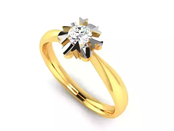 Women solitaire ring 3dm stl render detail 3D print model