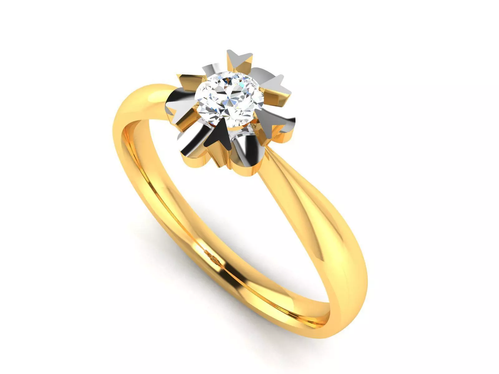 Women solitaire ring 3dm stl render detail 3D print model 3D print model_0