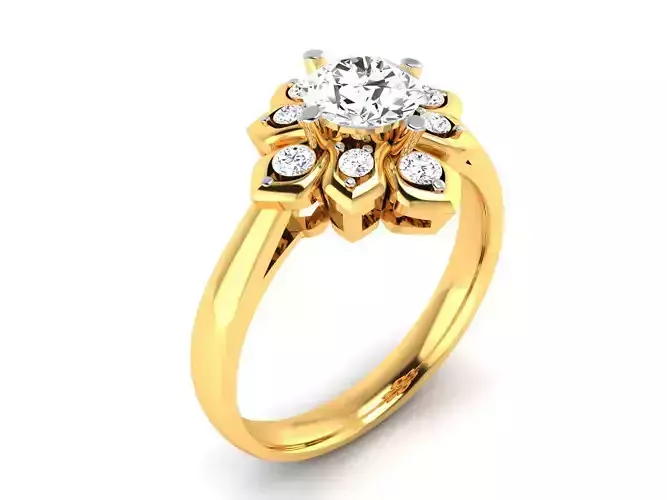 Women solitaire ring 3dm stl render detail 3D print model