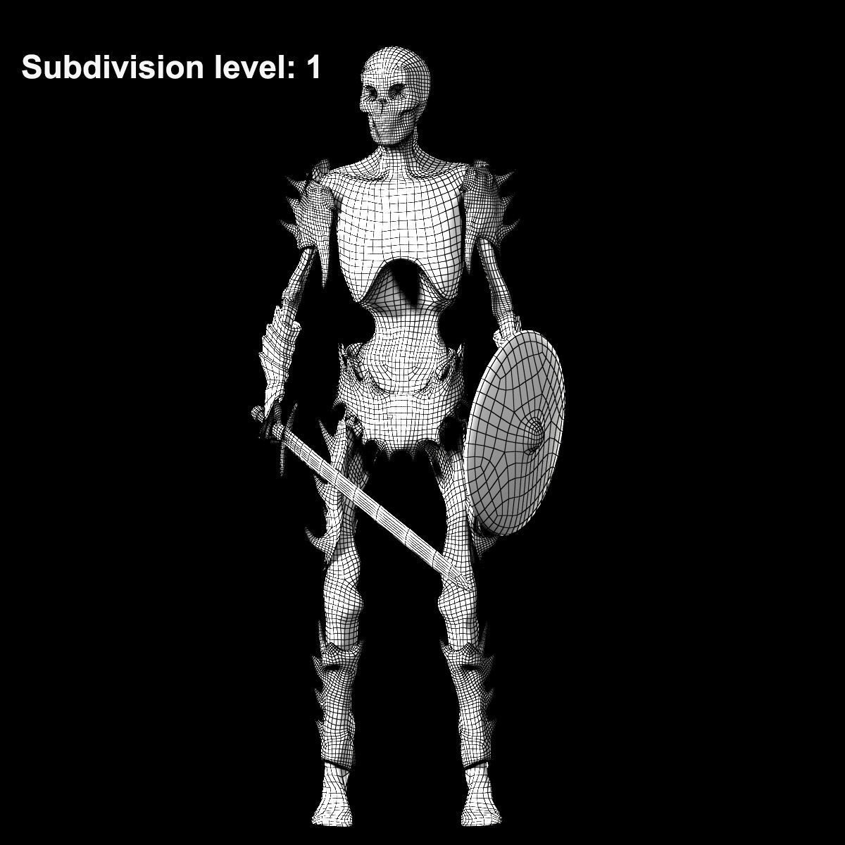 Undead Warrior Low-poly 3D model_6