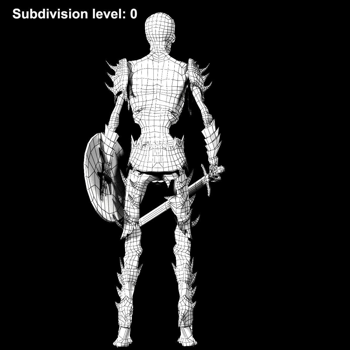 Undead Warrior Low-poly 3D model_7