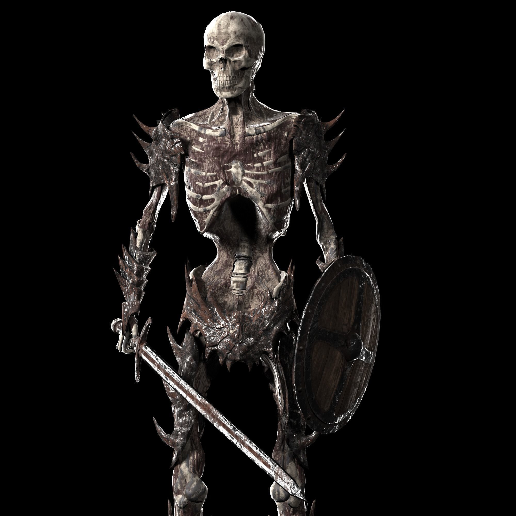 Undead Warrior Low-poly 3D model_1