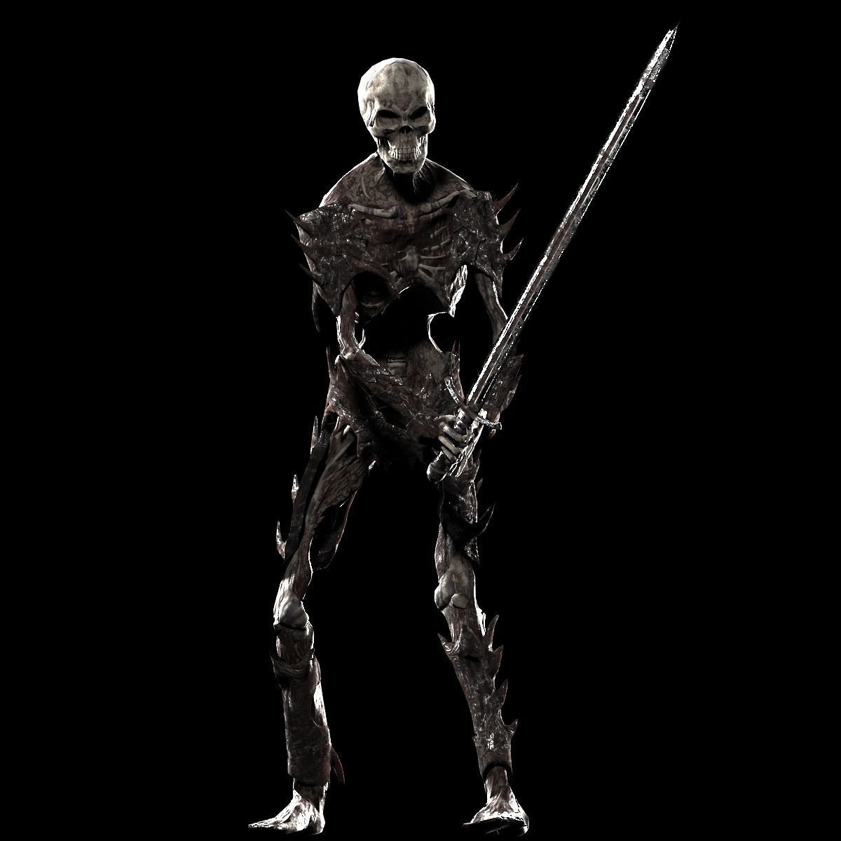 Undead Warrior Low-poly 3D model_2
