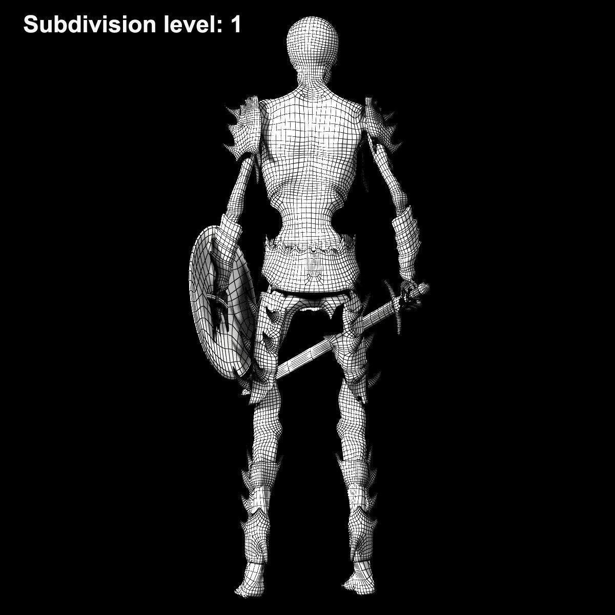 Undead Warrior Low-poly 3D model_8