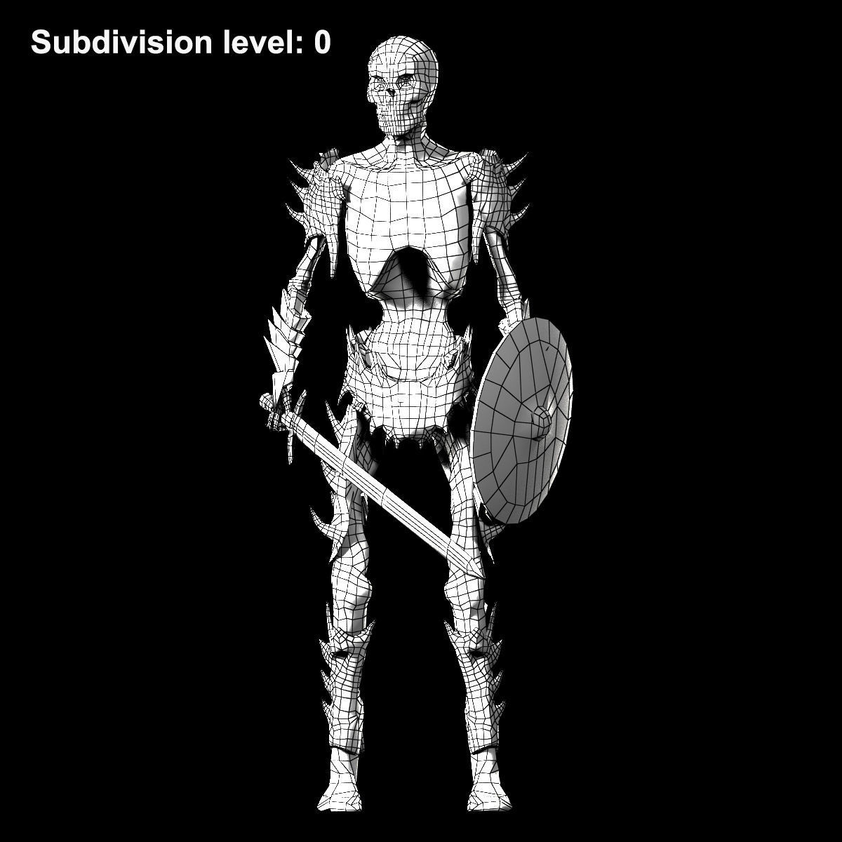 Undead Warrior Low-poly 3D model_5