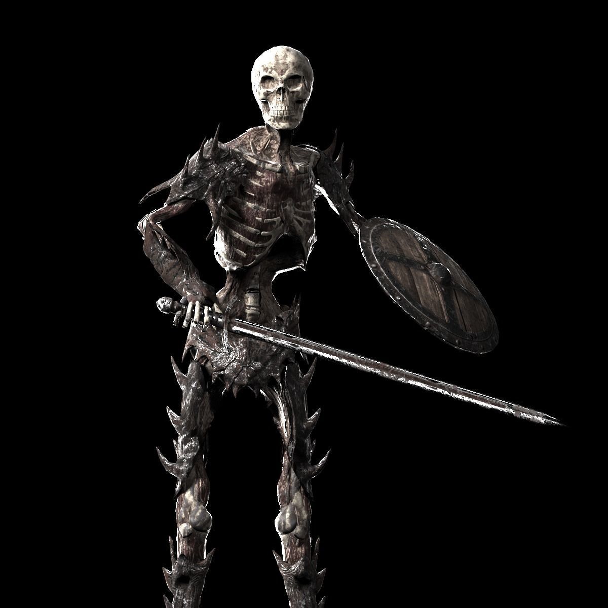 Undead Warrior Low-poly 3D model_4