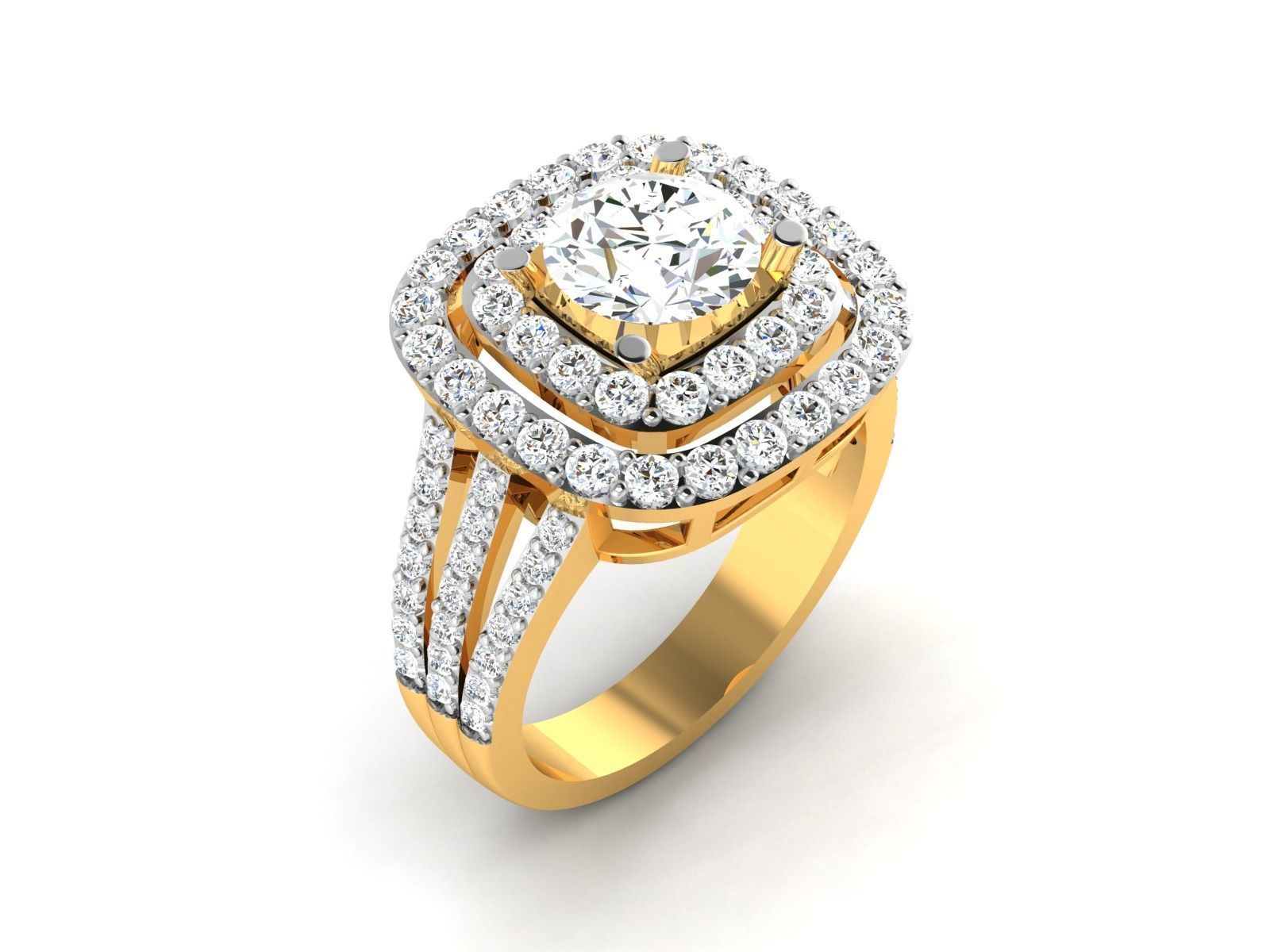 Women solitaire ring 3dm stl render detail 3D print model 3D print model_2