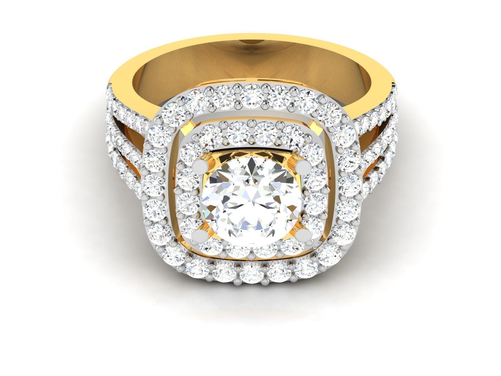 Women solitaire ring 3dm stl render detail 3D print model 3D print model_8