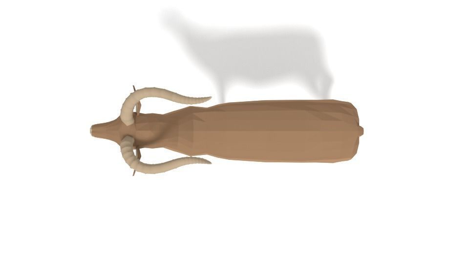 Low Poly Cartoon Impala Antelope Low-poly 3D model_5