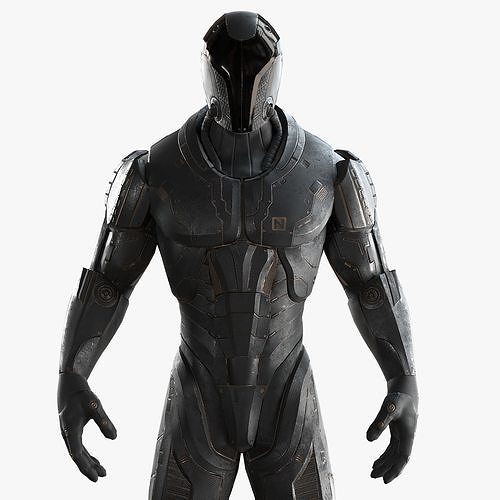 Sci-Fi Soldier Rigged Low-poly 3D model
