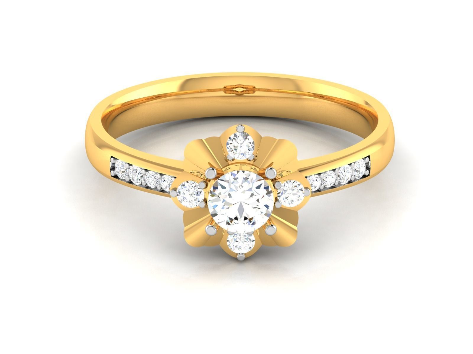 Women solitaire ring 3dm stl render detail 3D print model 3D print model_8