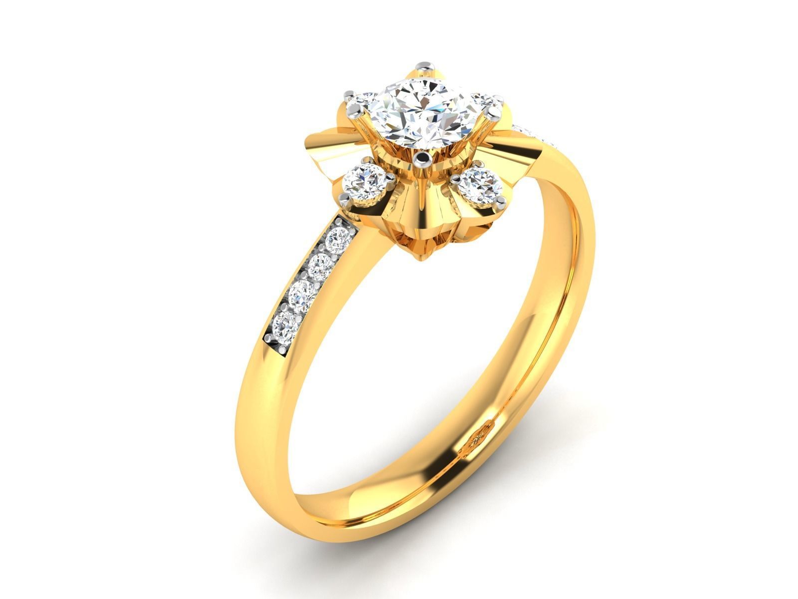 Women solitaire ring 3dm stl render detail 3D print model 3D print model_2