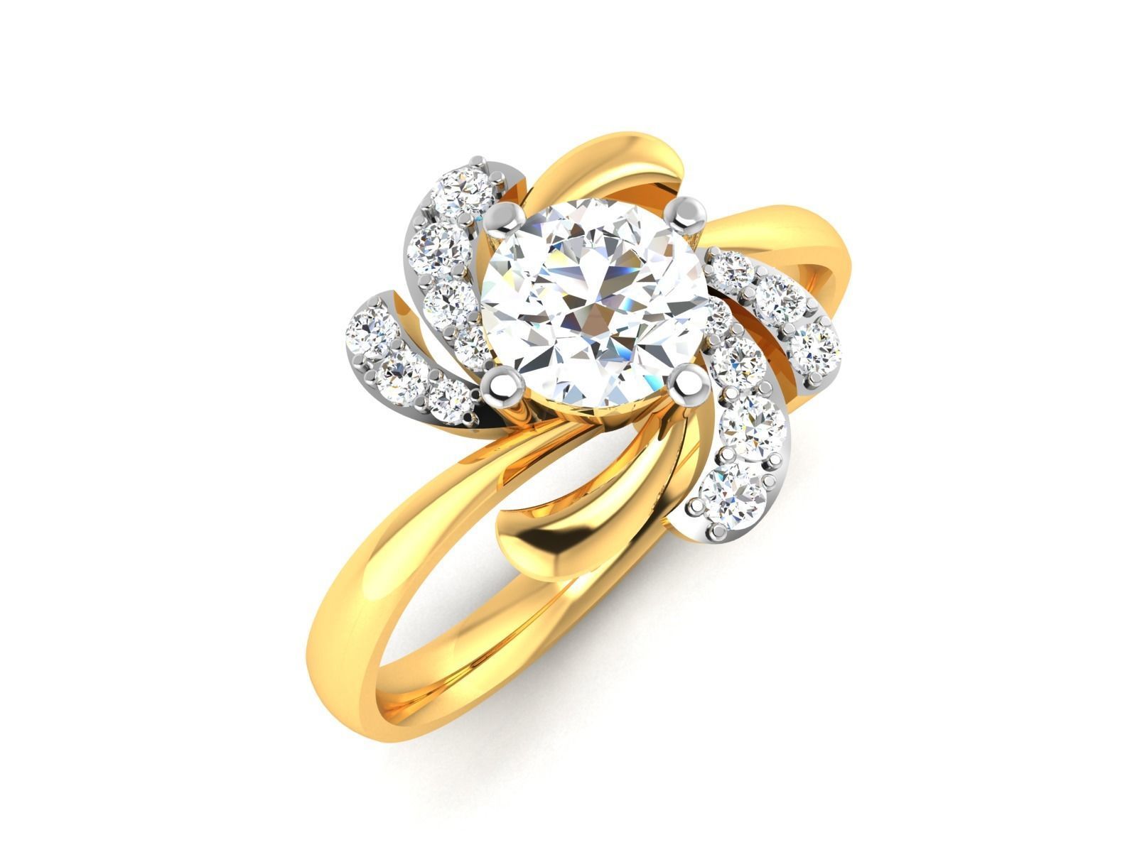 Women solitaire ring 3dm stl render detail 3D print model 3D print model_2