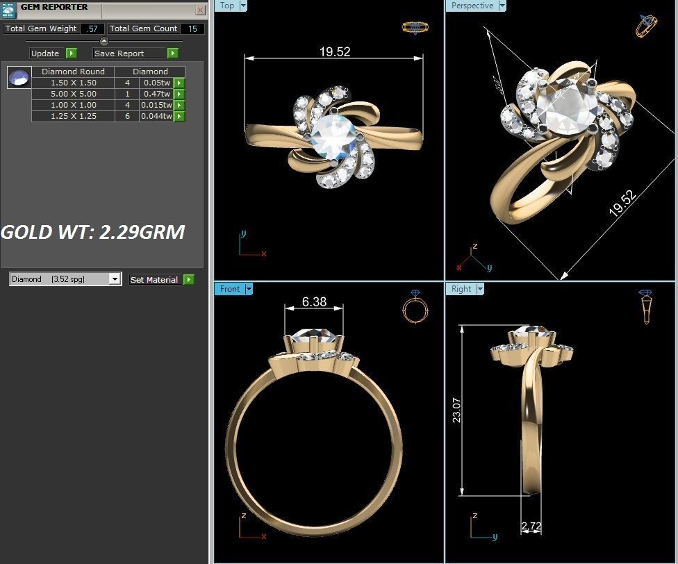 Women solitaire ring 3dm stl render detail 3D print model 3D print model_1