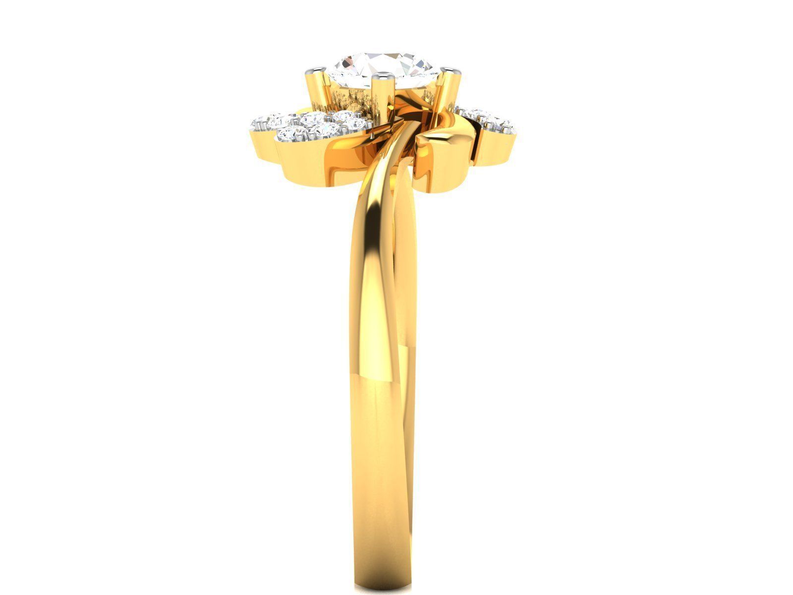 Women solitaire ring 3dm stl render detail 3D print model 3D print model_5