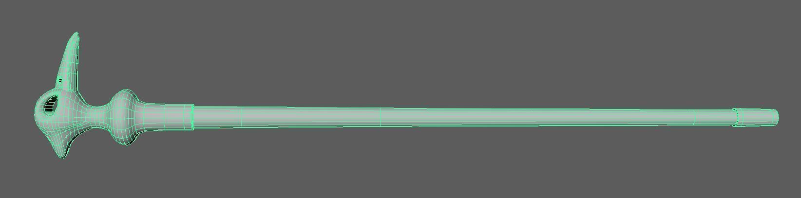 Bird Head Stick Low-poly 3D model_4