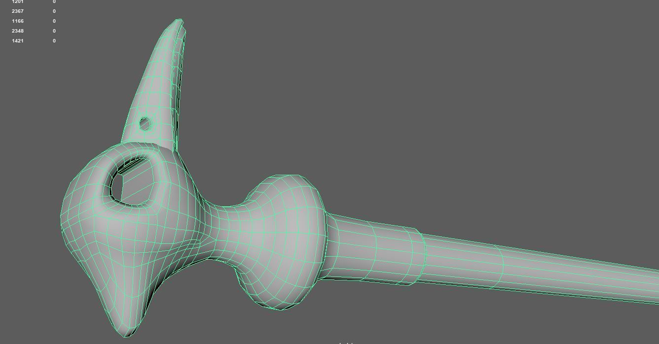Bird Head Stick Low-poly 3D model_5