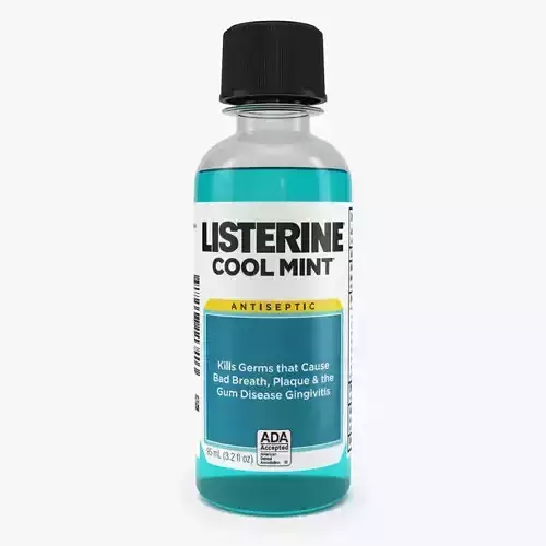 listerine bottle of listenine cool mint 3D model
