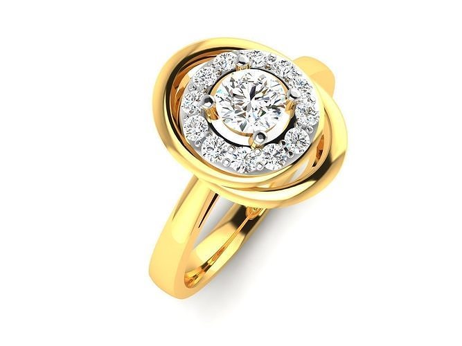 Women solitaire ring 3dm stl render detail 3D print model 3D print model