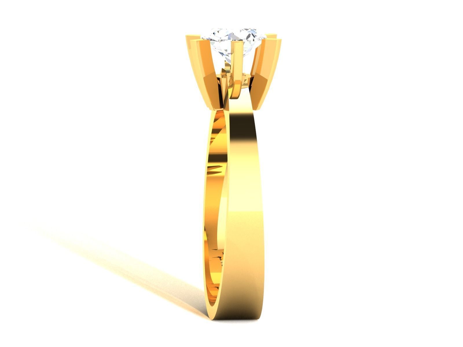 Women solitaire ring 3dm stl render detail 3D print model 3D print model_6