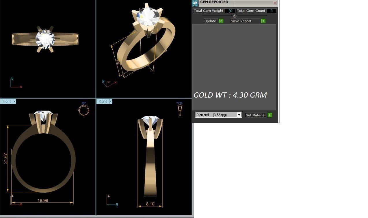 Women solitaire ring 3dm stl render detail 3D print model 3D print model_1