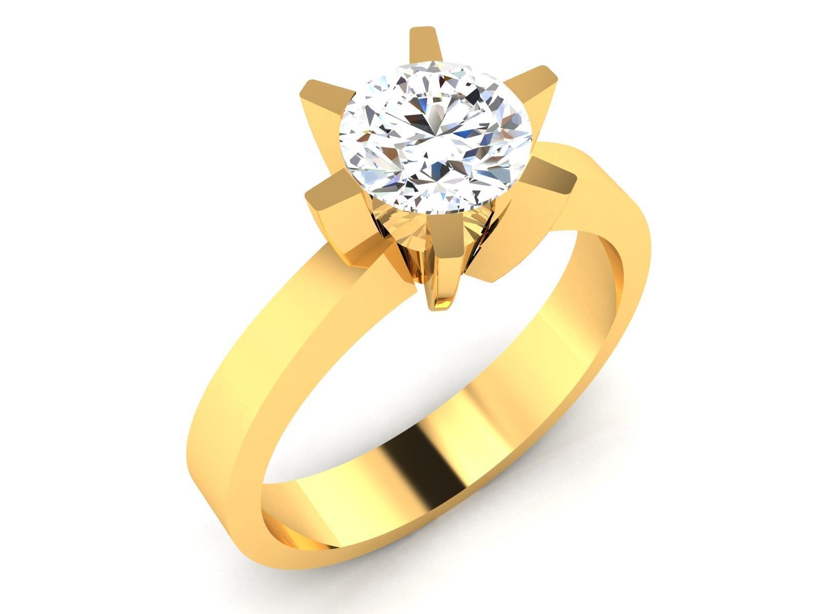 Women solitaire ring 3dm stl render detail 3D print model 3D print model_2