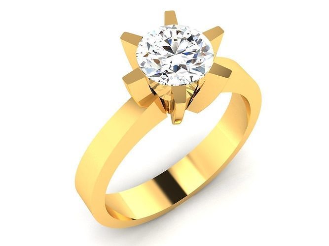 Women solitaire ring 3dm stl render detail 3D print model 3D print model
