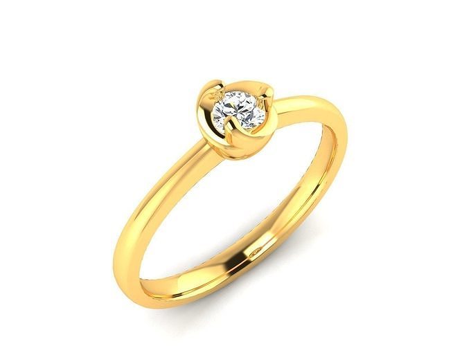 Women solitaire ring 3dm stl render detail 3D print model 3D print model
