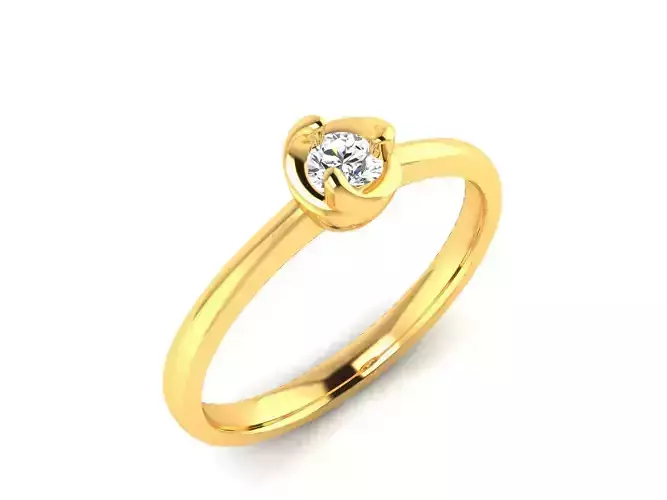 Women solitaire ring 3dm stl render detail 3D print model 3D print model