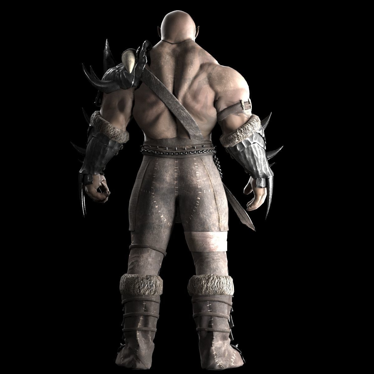 Orc warrior Low-poly 3D model_4