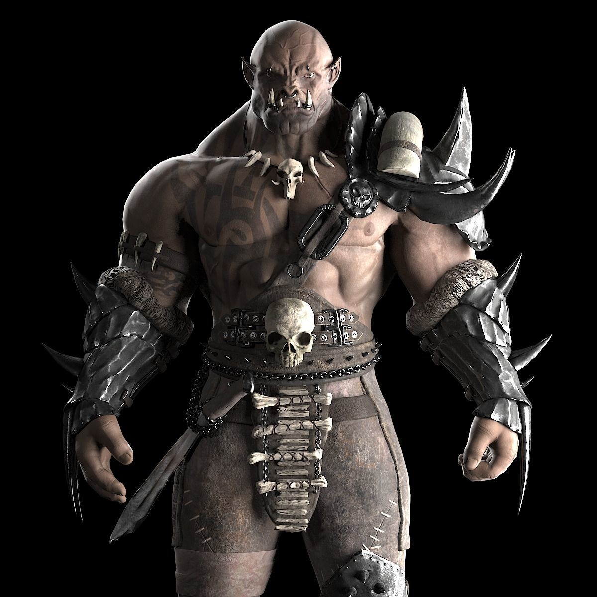 Orc warrior Low-poly 3D model_1