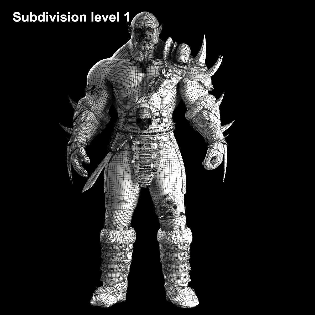 Orc warrior Low-poly 3D model_10