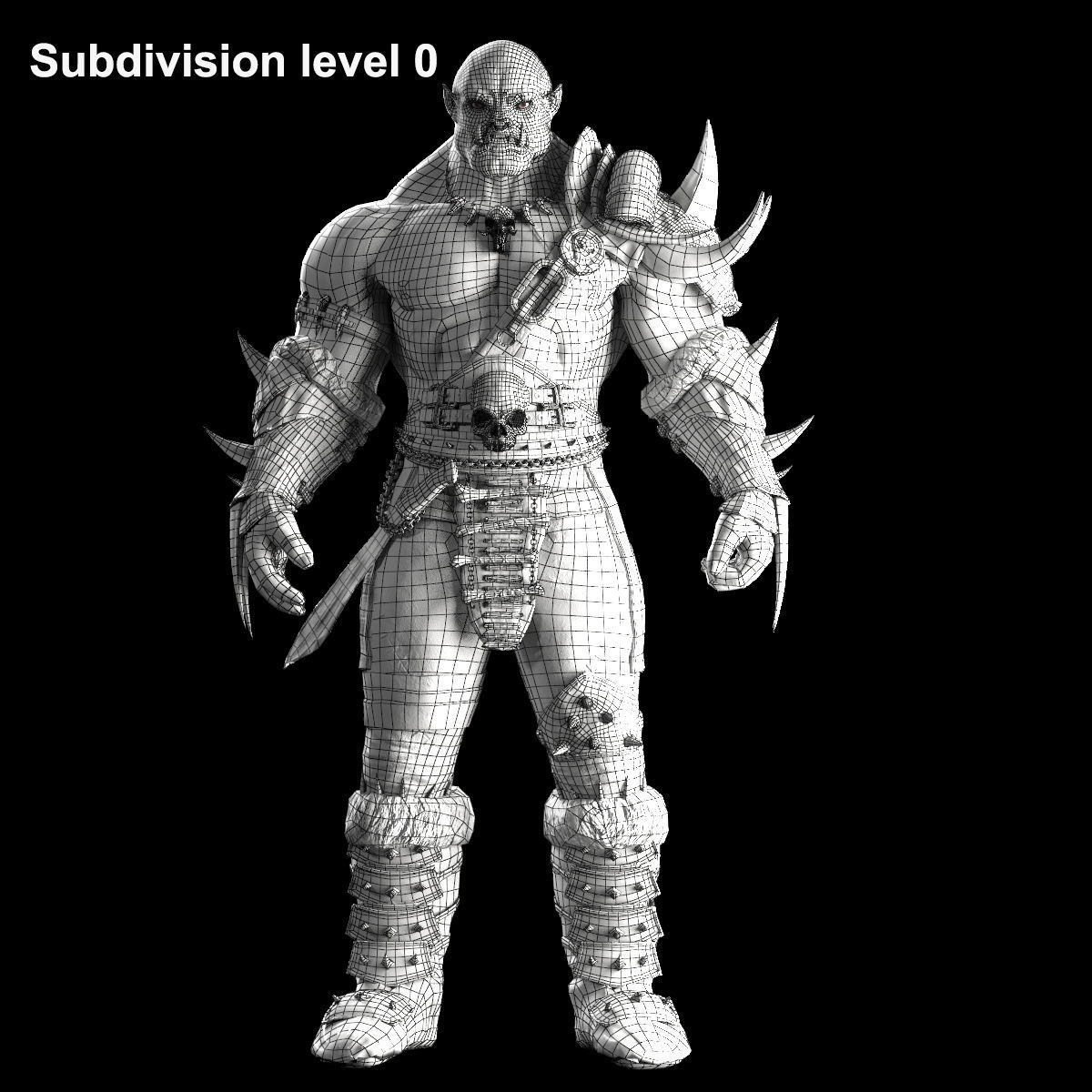 Orc warrior Low-poly 3D model_9