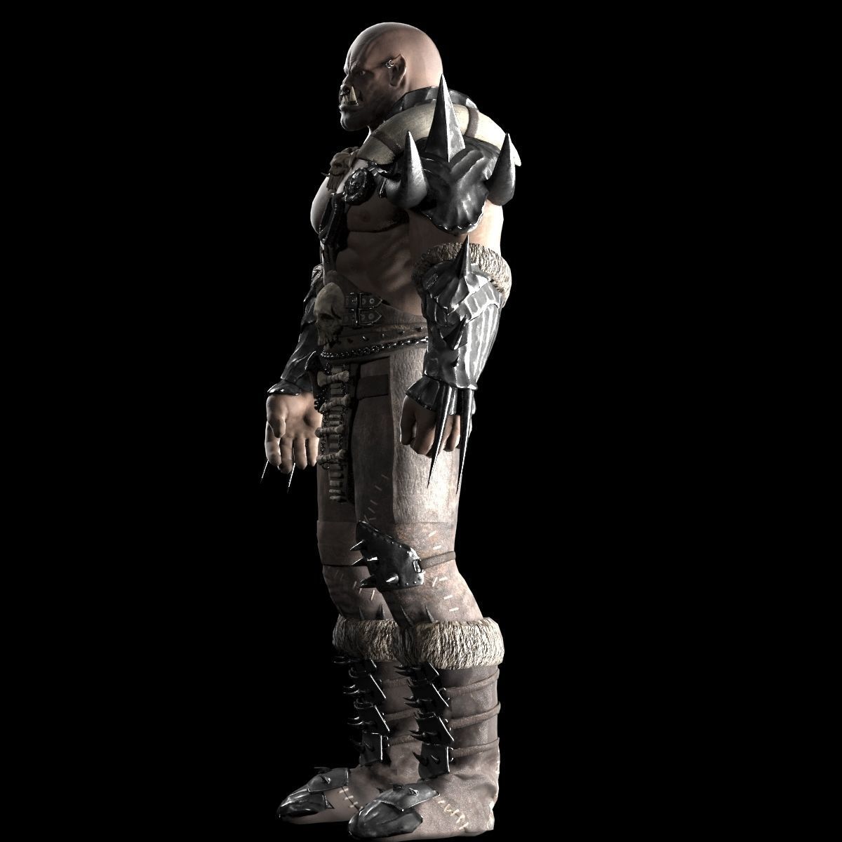 Orc warrior Low-poly 3D model_7