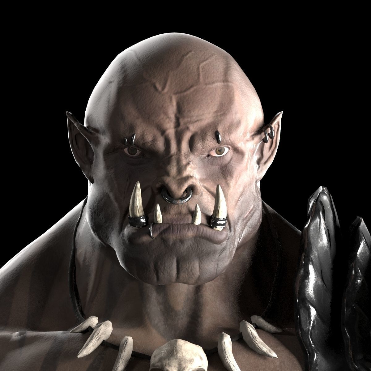 Orc warrior Low-poly 3D model_8