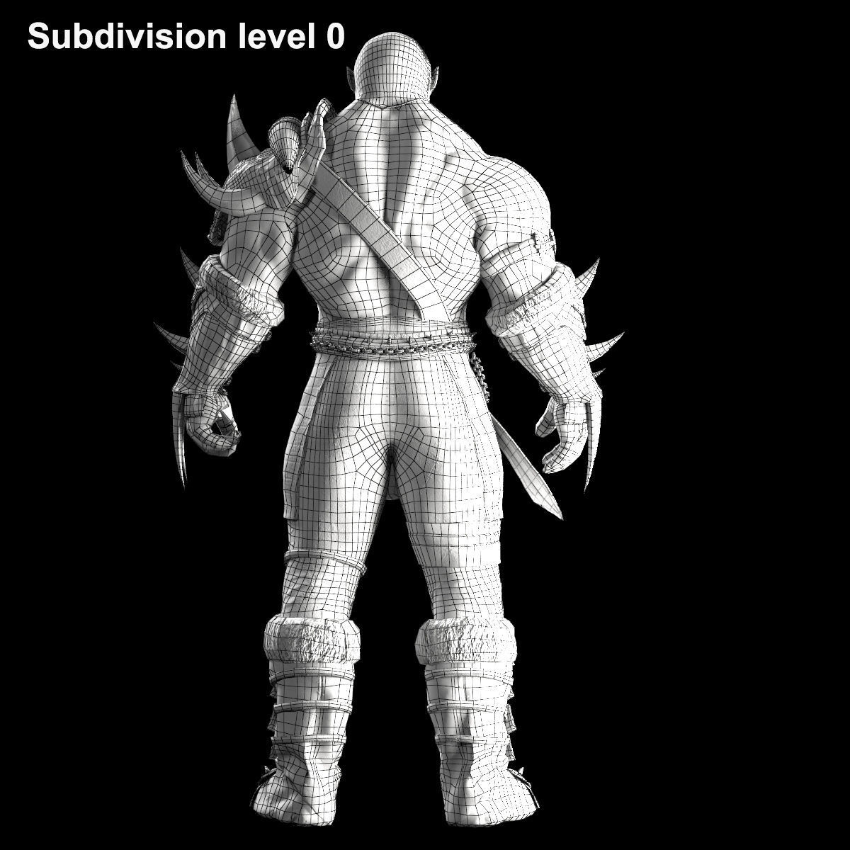 Orc warrior Low-poly 3D model_11