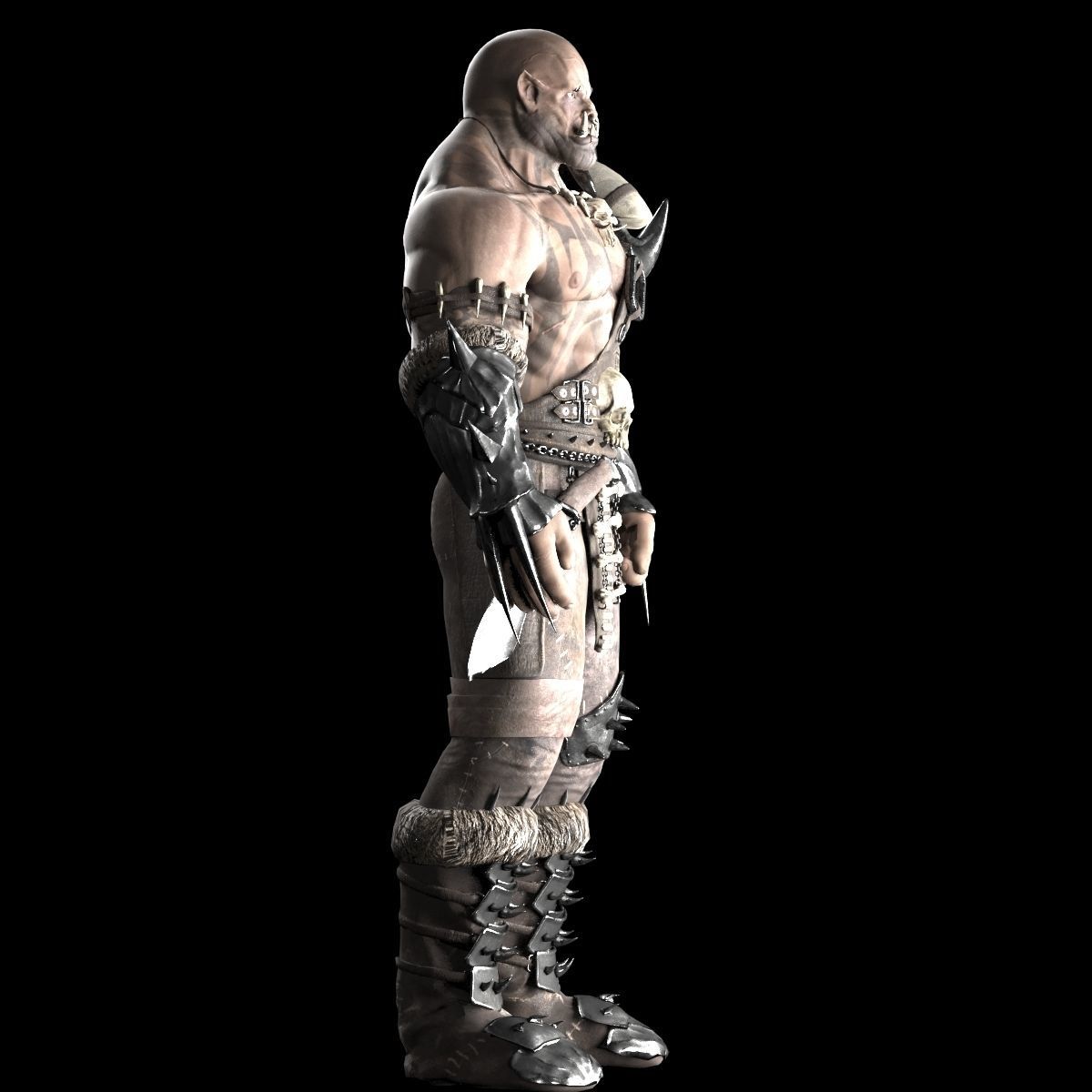 Orc warrior Low-poly 3D model_6
