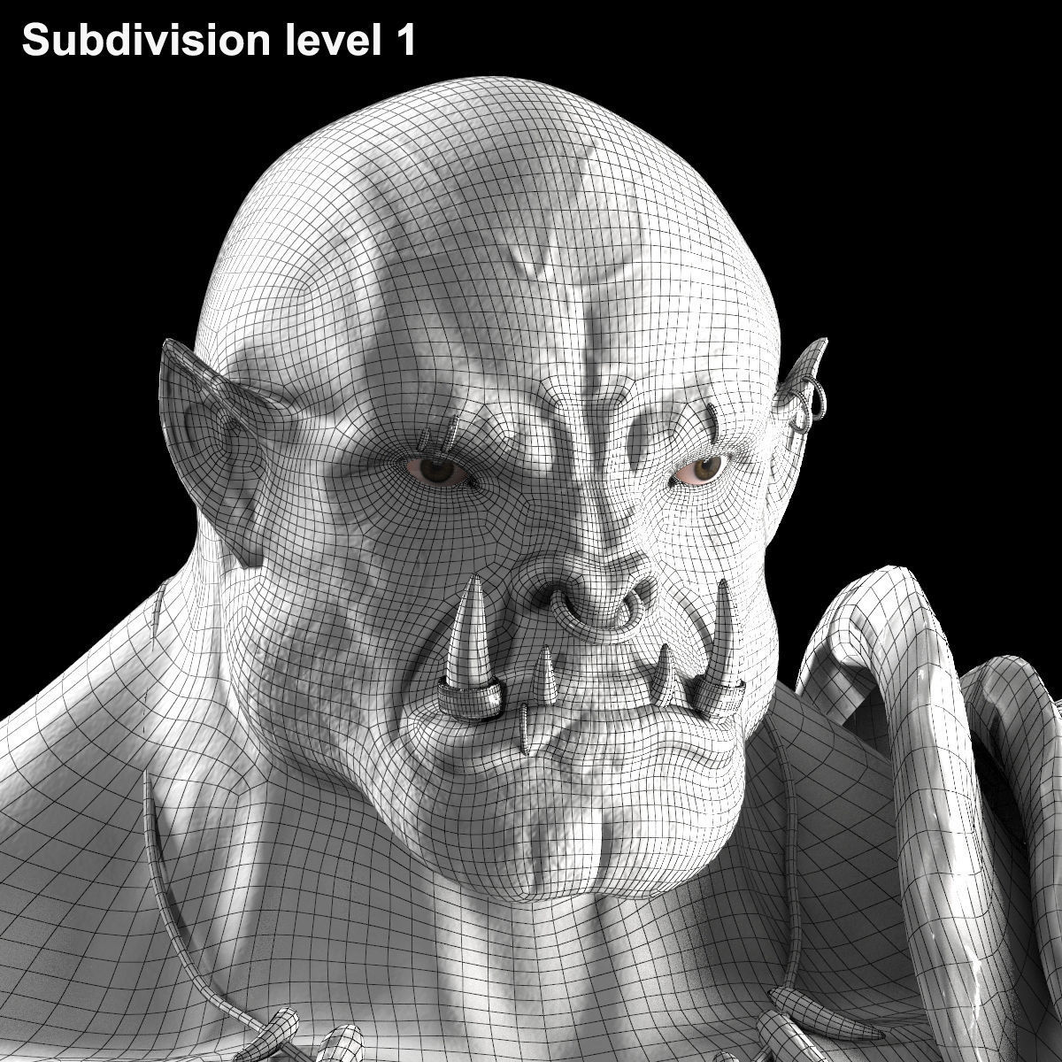 Orc warrior Low-poly 3D model_14