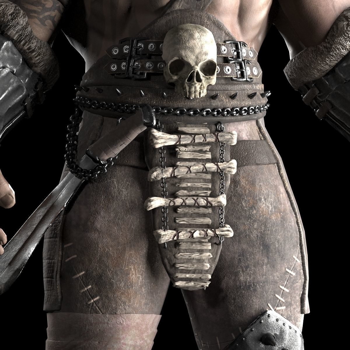 Orc warrior Low-poly 3D model_5